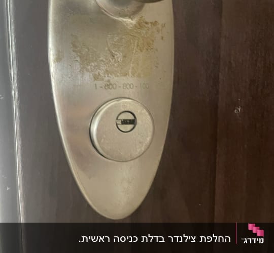 מנעול דלת מתכת עם ידית עגולה